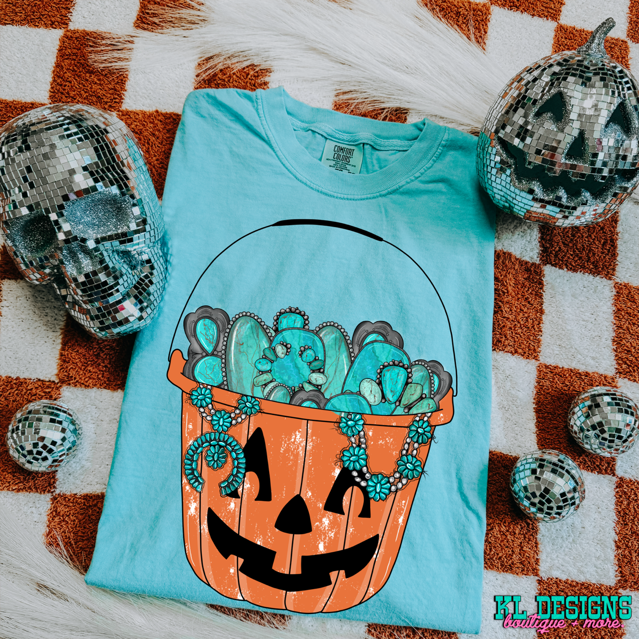 Turquoise Pumpkin Bucket (preorder)