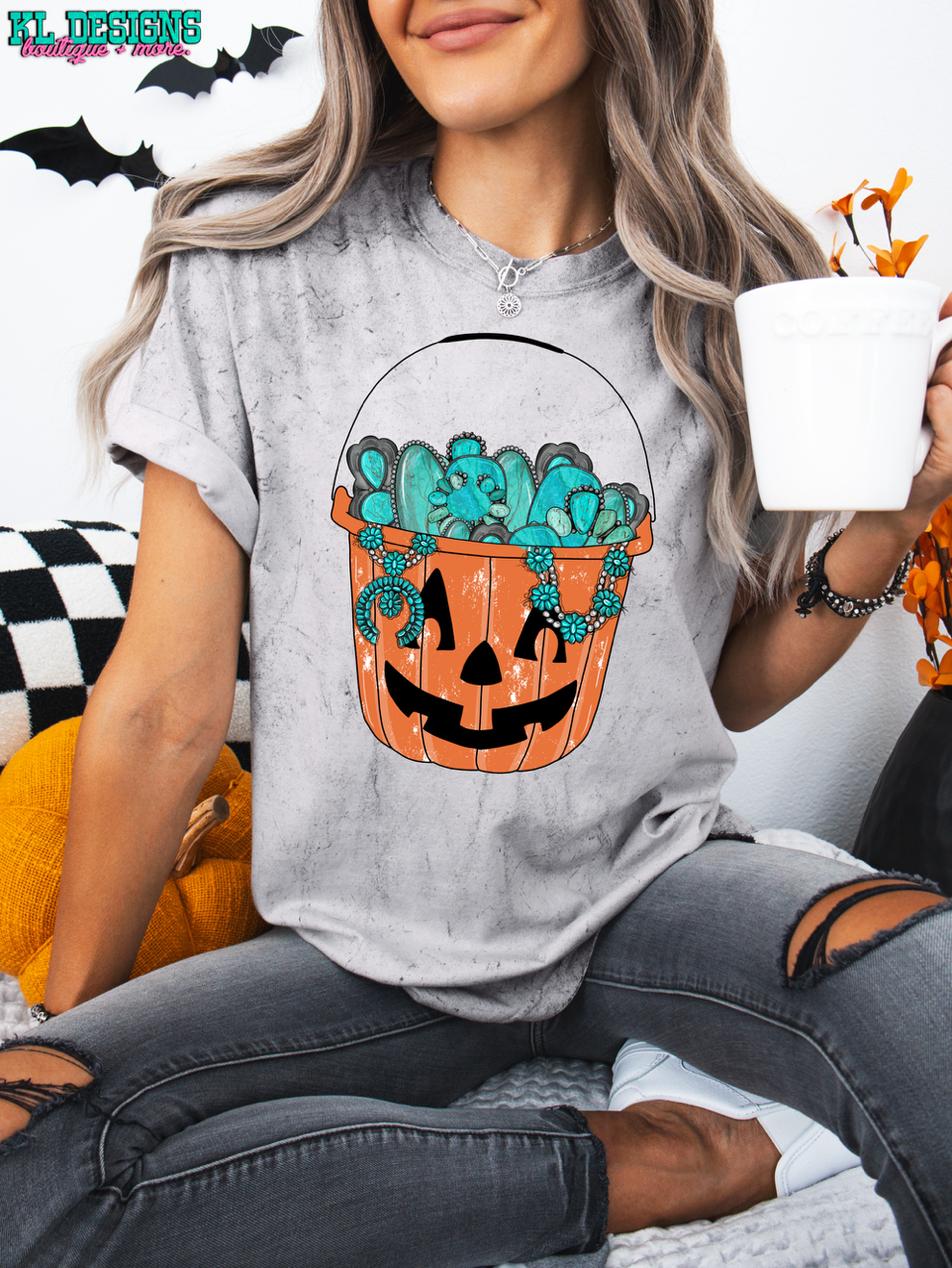 Turquoise Pumpkin Bucket (preorder)