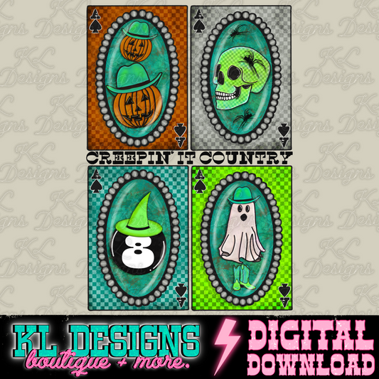 Creepin’ Country Cards | Digital Download