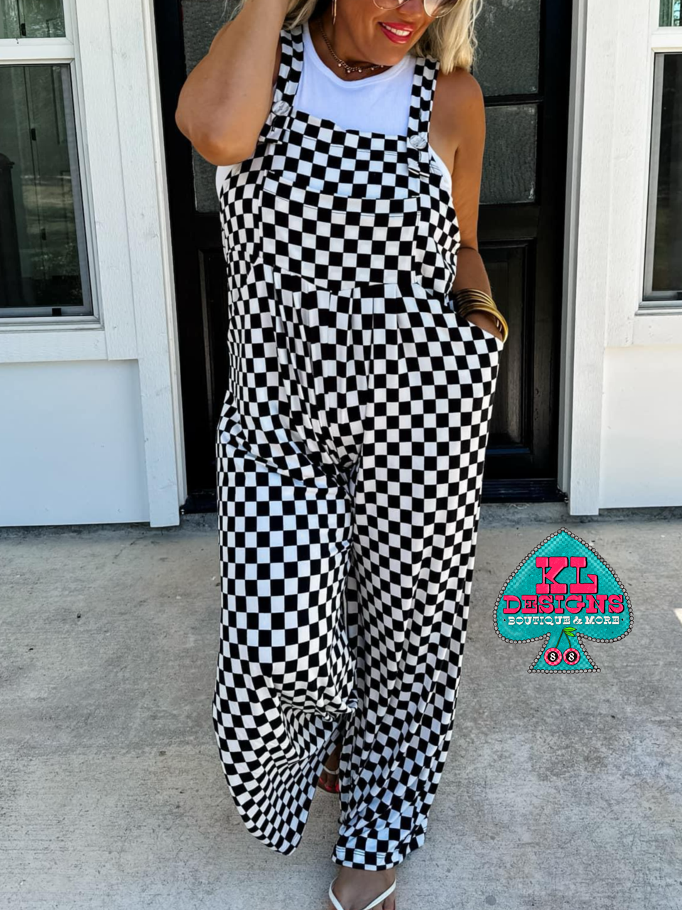 Flowy Checkered Boho Overalls (preorder)