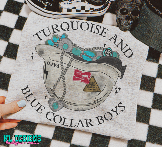 Turquoise And Blue Collar Boys