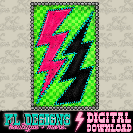 Grunge Pink & Black Bolts | Digital Download