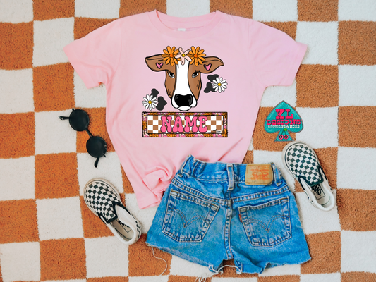 Name Floral Cow (Toddler/Youth) (Copy)