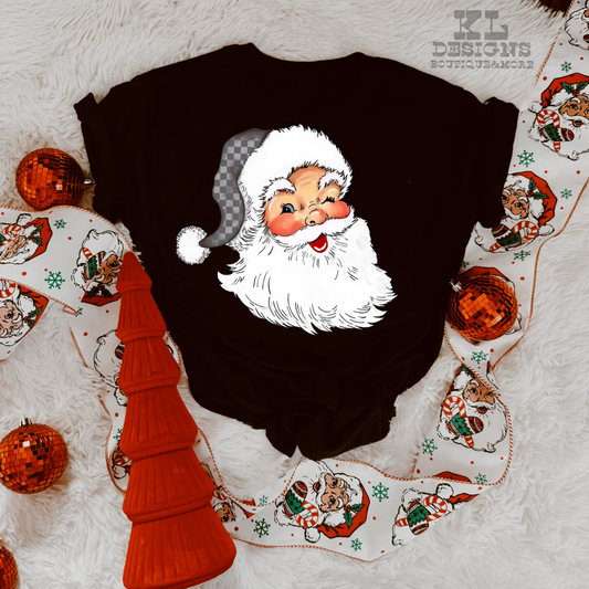 Vintage Checkered Santa