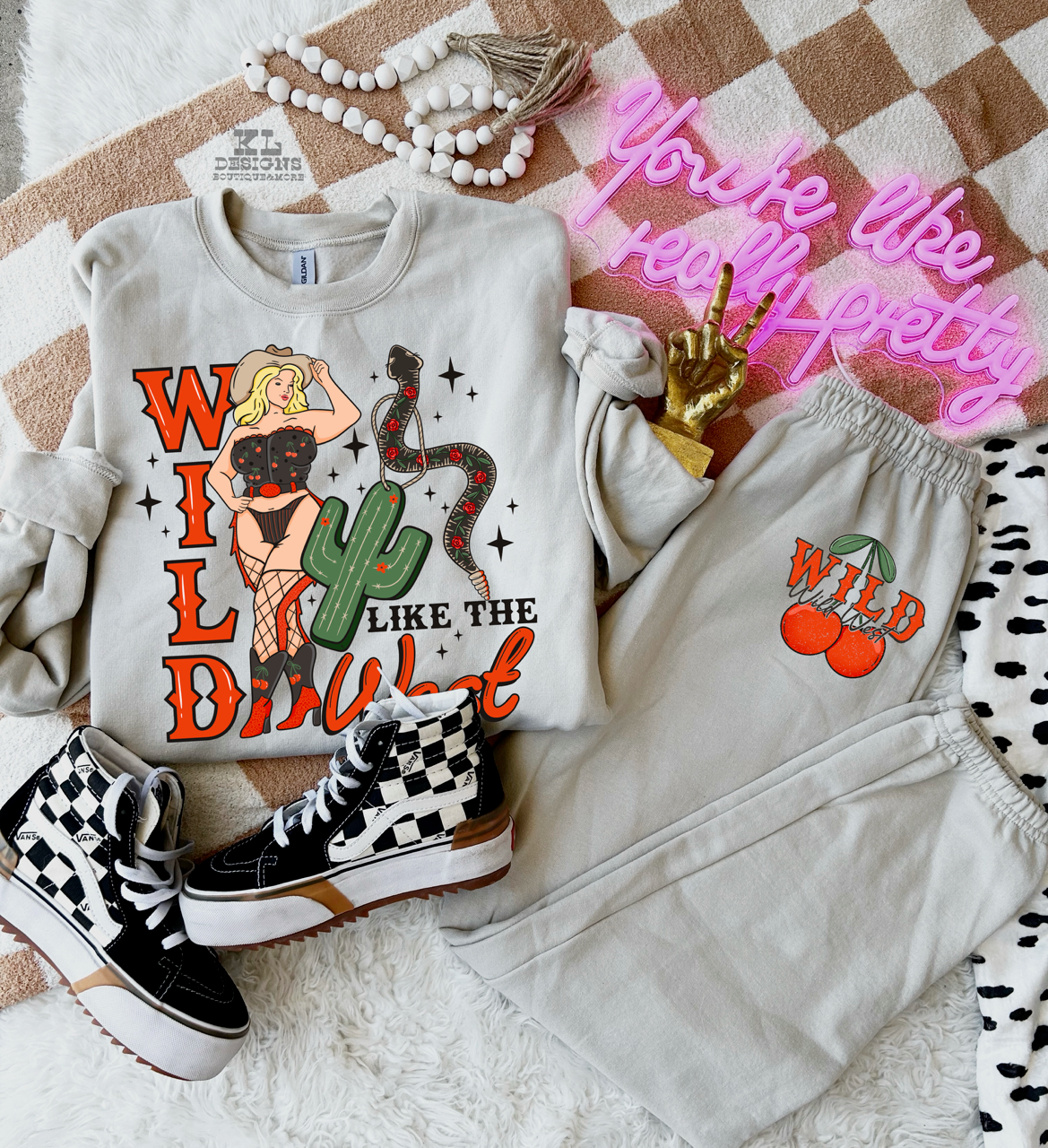 Wild Like The West Grunge Cowgirl (Sweatshirt & Sweatpants)