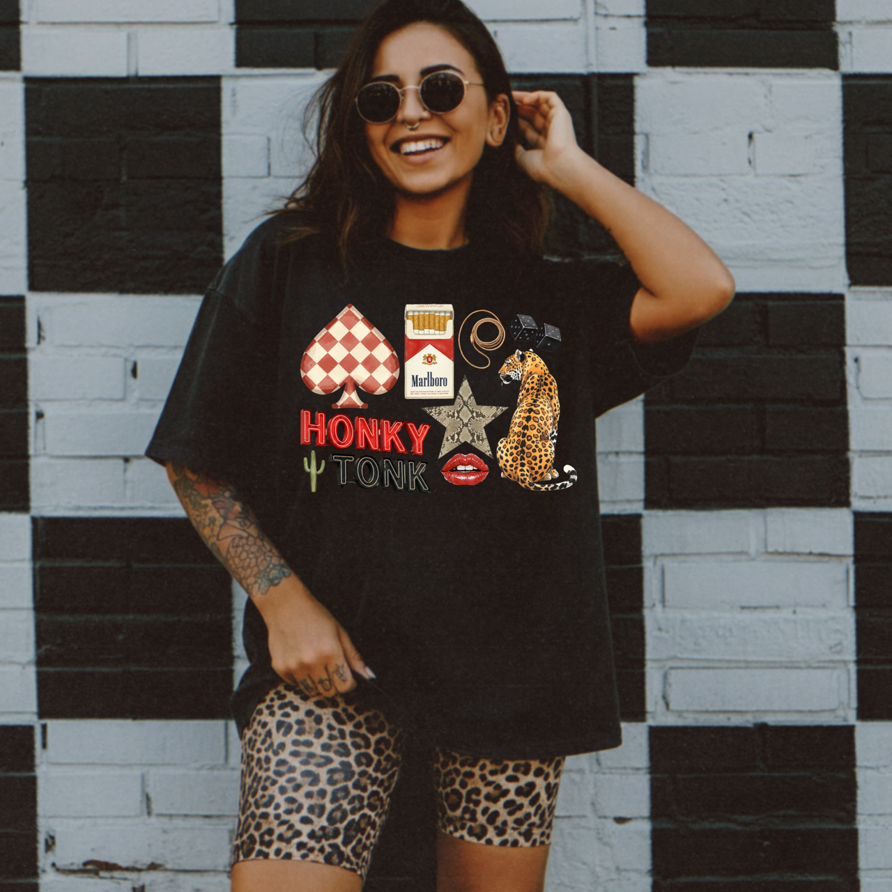Honky Tonk Leopard Collage