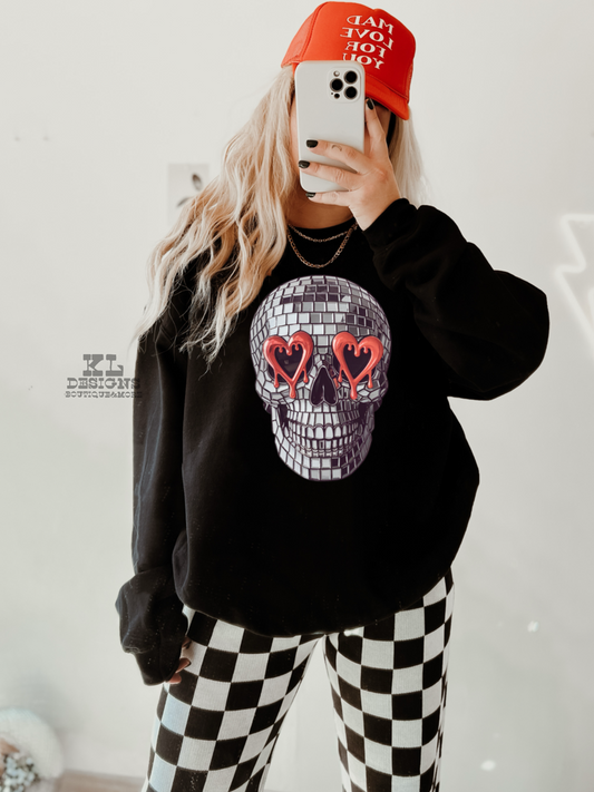 Heart Eyes Disco Skull