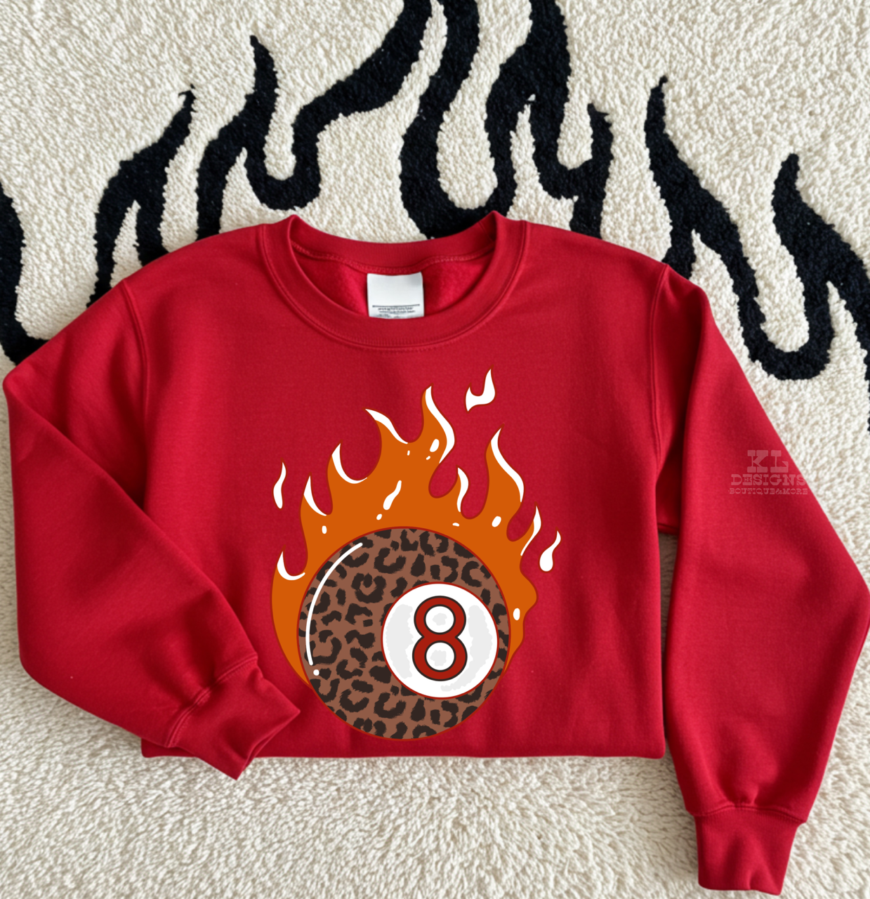Flaming Leopard 8 Ball