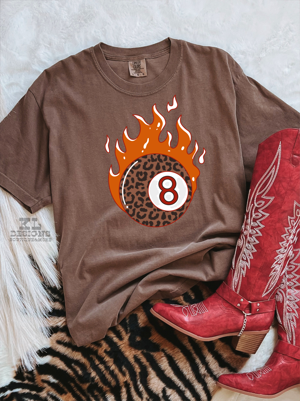 Flaming Leopard 8 Ball