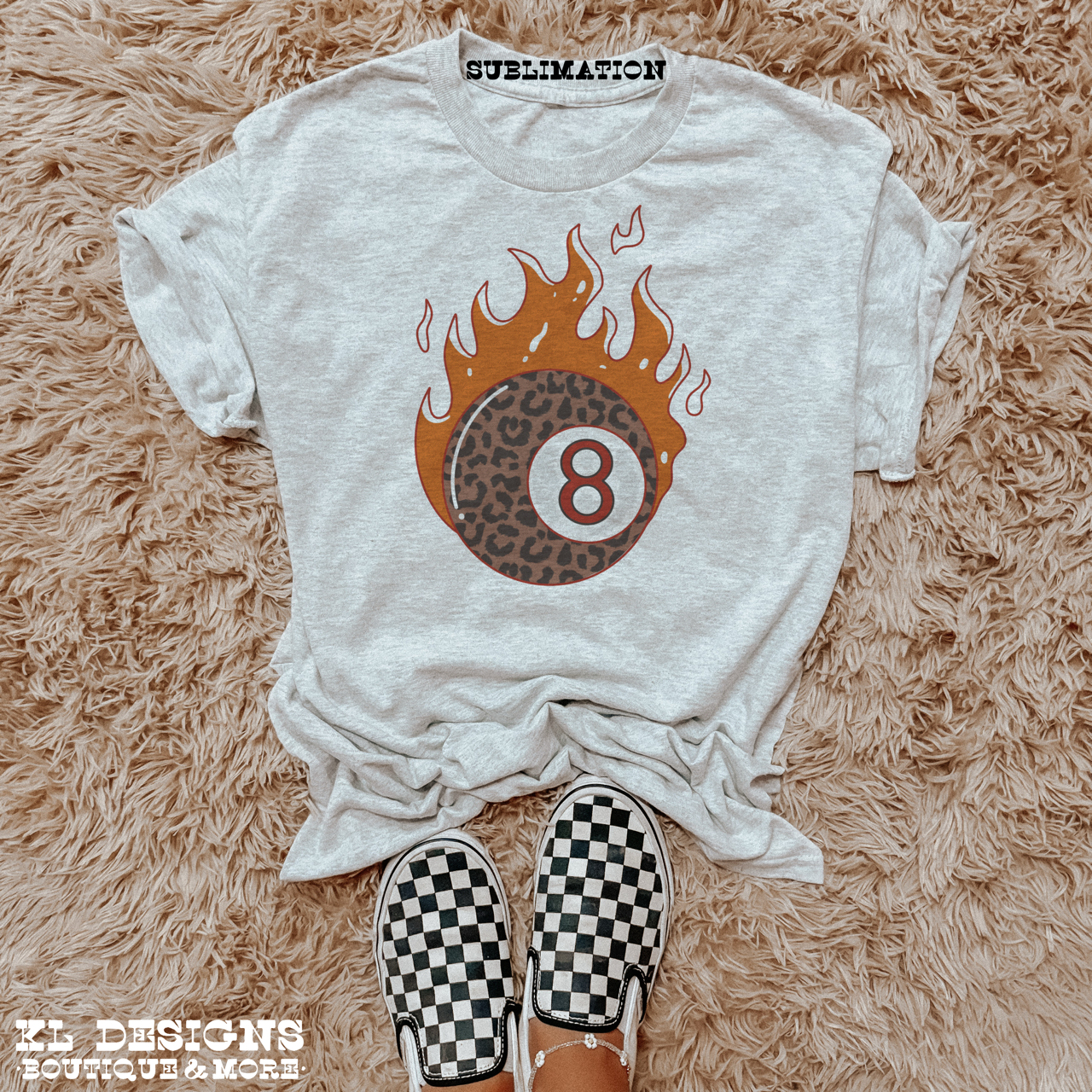 Flaming Leopard 8 Ball