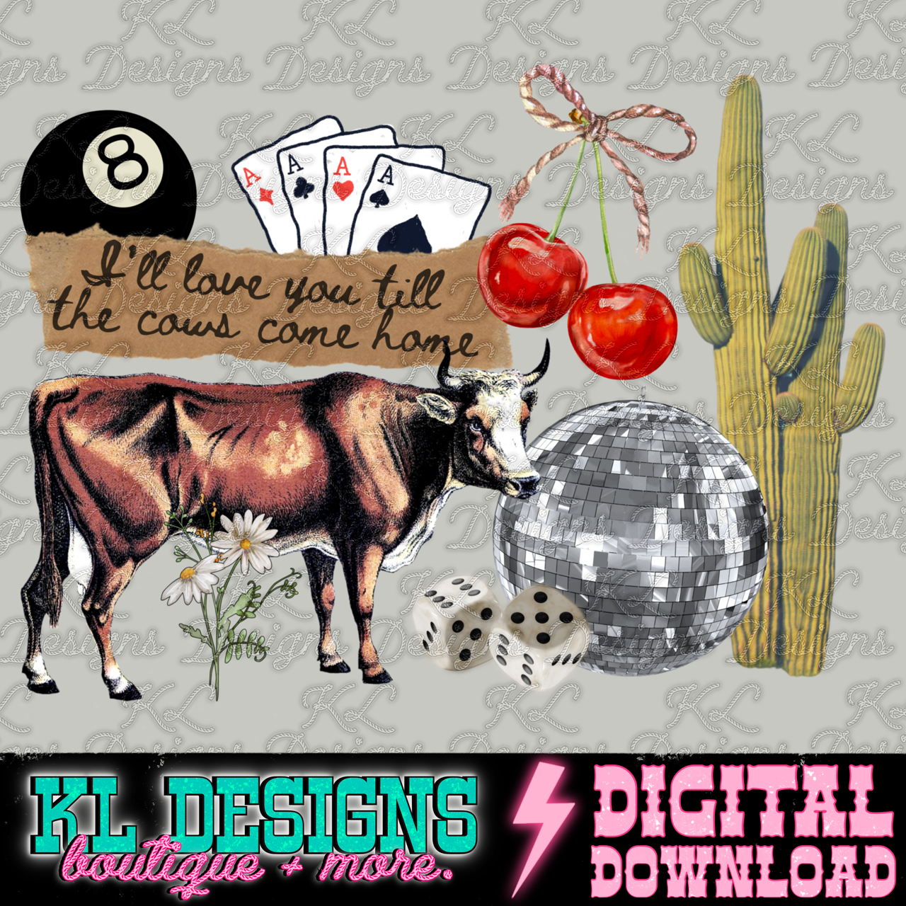 I’ll Love You Cow Collage | Digital Download