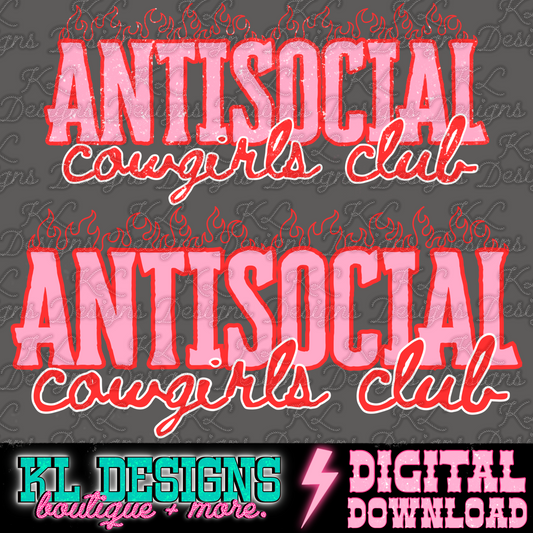 Edgy Flame Antisocial Club Pink | Digital Download