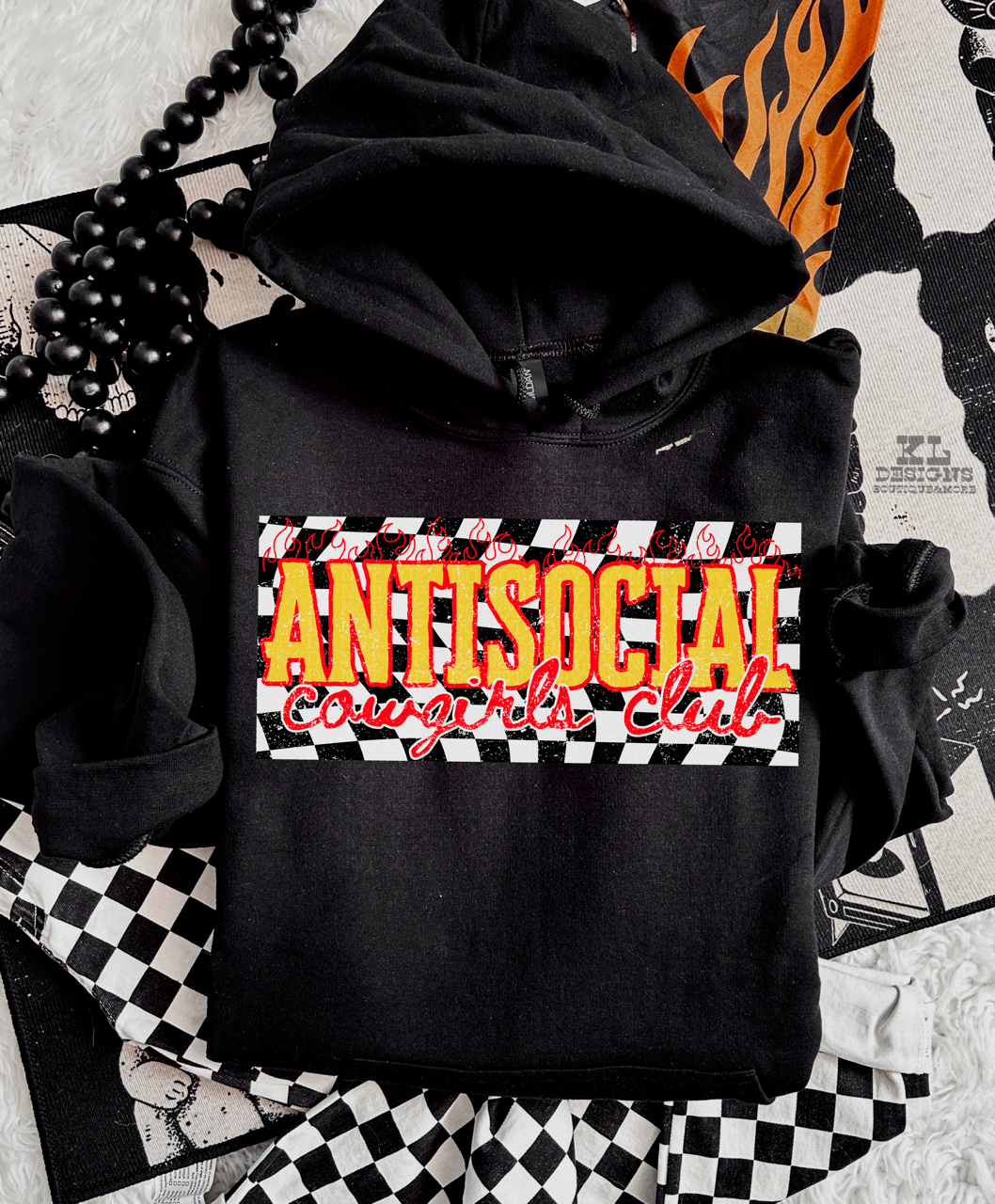 Edgy Checkered Antisocial Club (multiple colors)
