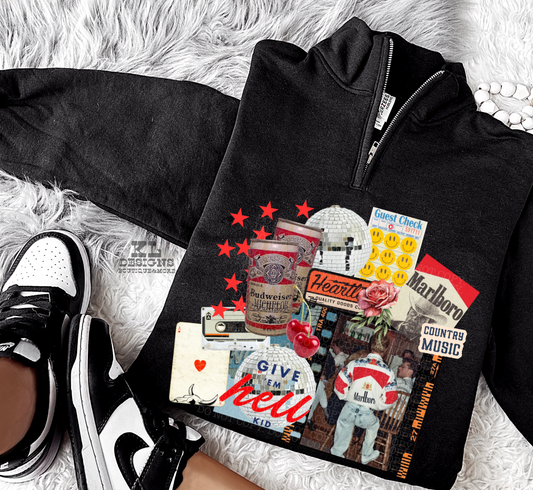 Vintage Dive Bar Collage (Quarter Zip)