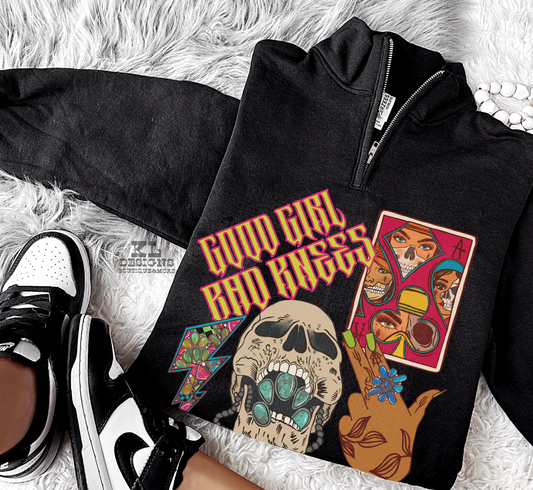 Good Girl Bad Knees Collage (Quarter Zip)