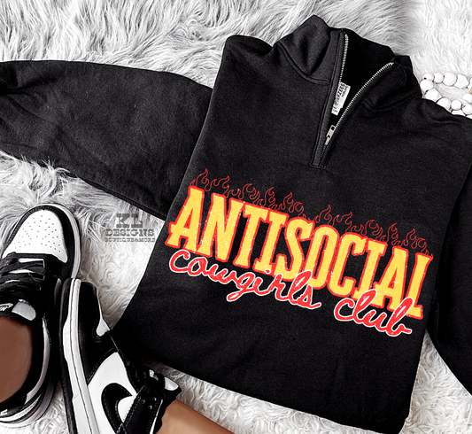 Antisocial CG Club - Yellow & Red (Quarter Zip)