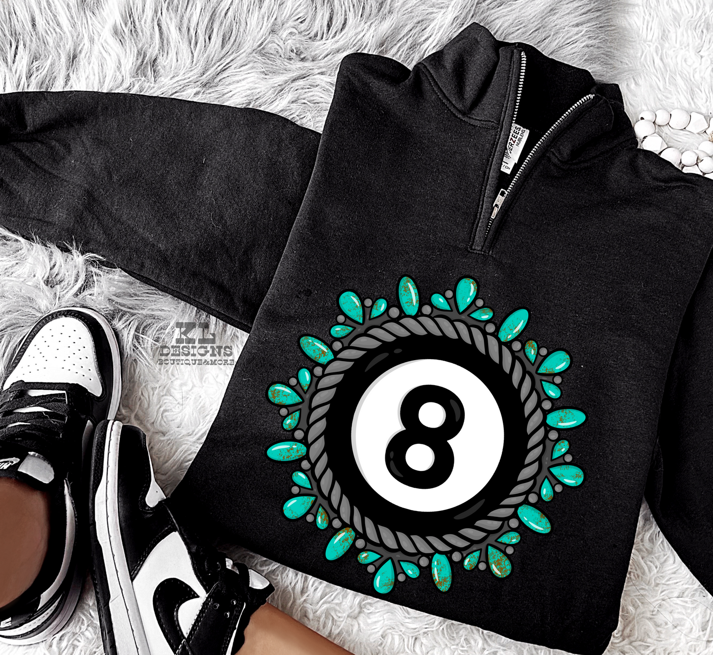 8 Ball Turquoise Cluster (Quarter Zip)