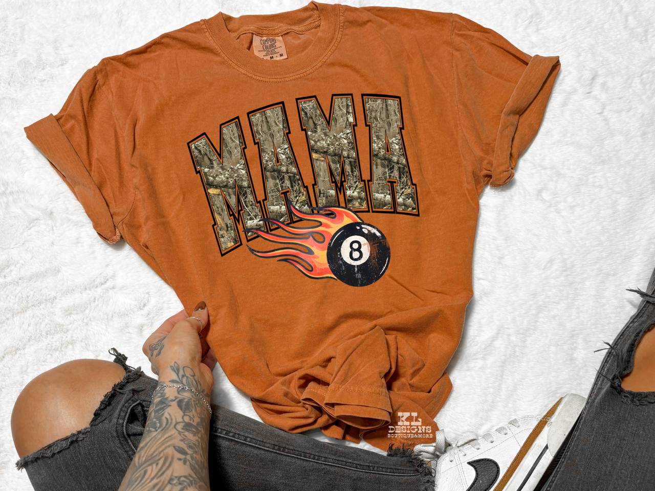 Camo Mama Flamin’ 8 Ball