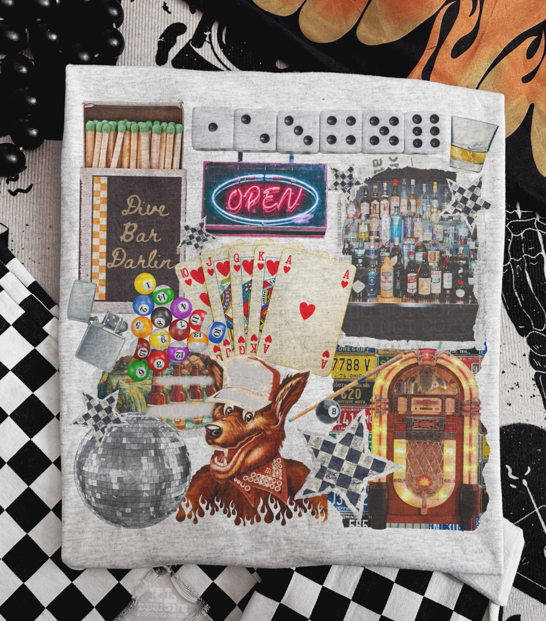 Vintage Pool Dive Bar Darlin Collage