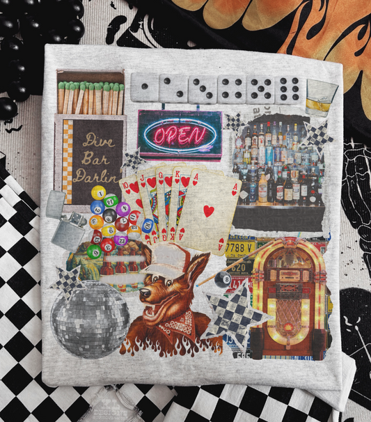 Vintage Pool Dive Bar Darlin Collage