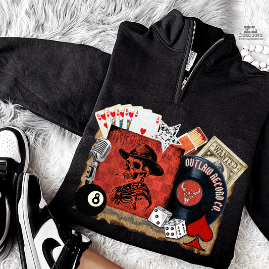 Outlaw Skeleton Records Collage (Quarter Zip)