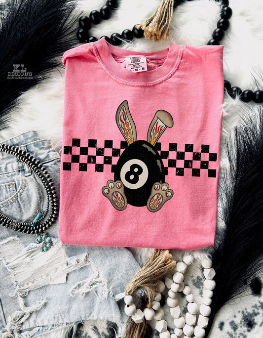 Checkered Flaming 8 Ball Egg