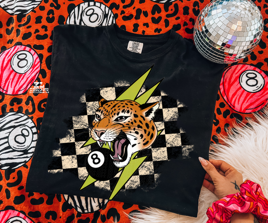Grunge Checkered Leopard Bolt