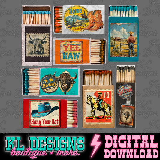 Vintage Western Matchboxes | Digital Download