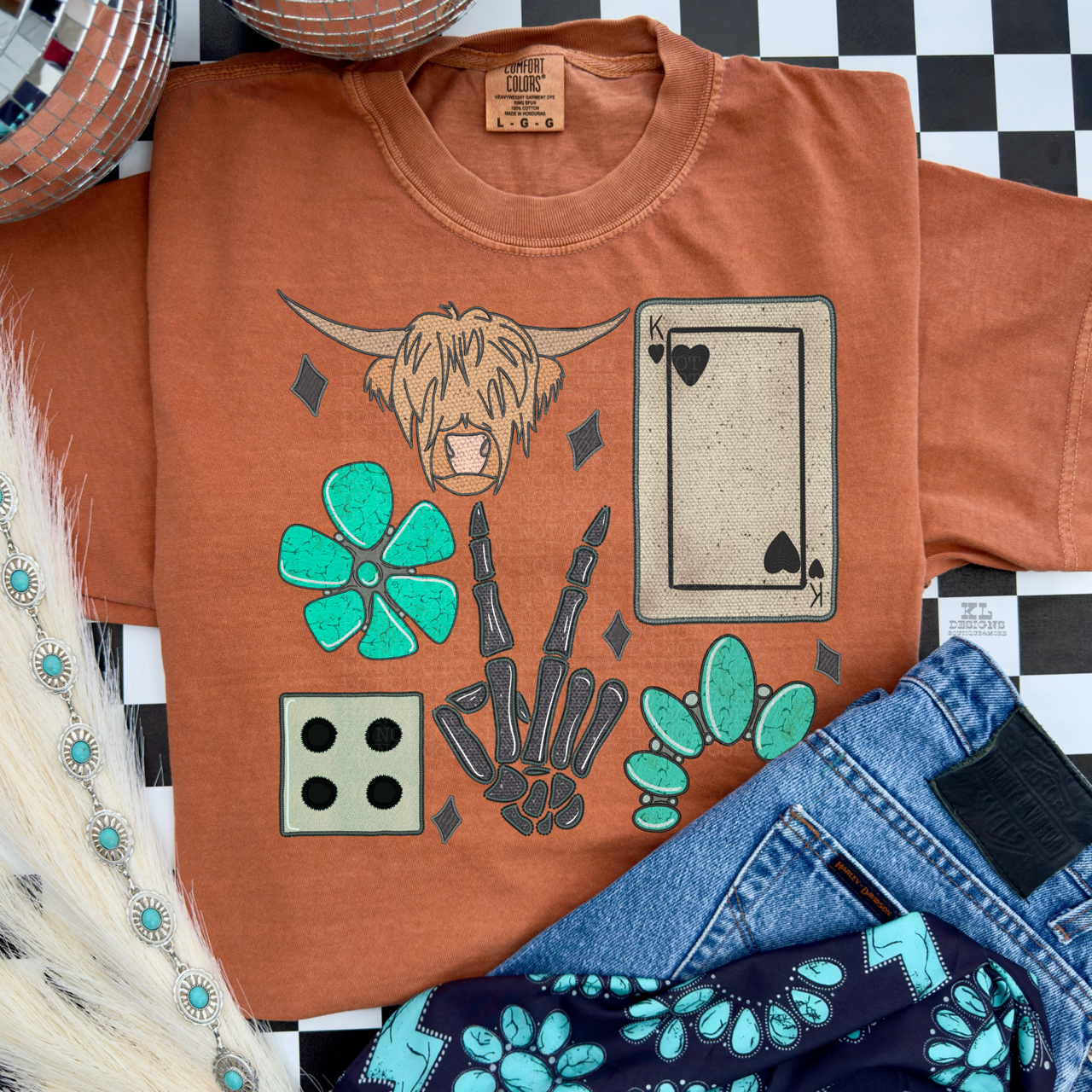 Faux Embroidered Highland Western Collage