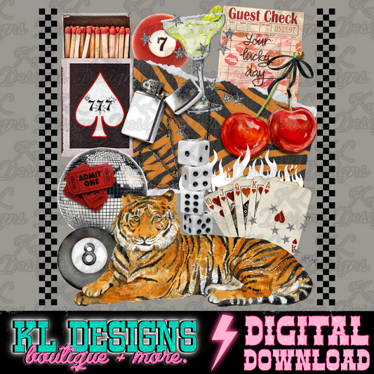Your Lucky Day Tiger Collage | Digital Download