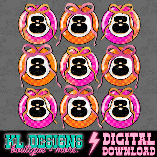 Girly Grunge 8 Balls - Pink/Orange | Digital Download