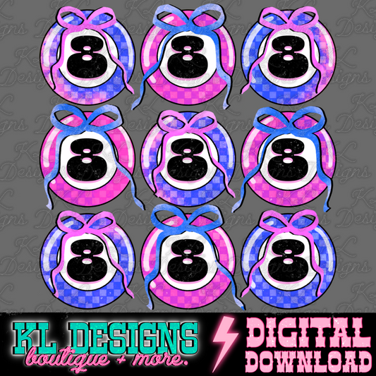 Girly Grunge 8 Balls - Purple/Pink | Digital Download