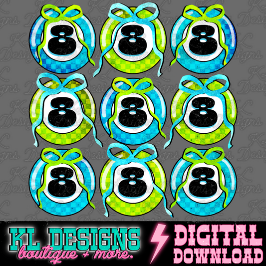 Girly Grunge 8 Balls - Blue/Green | Digital Download