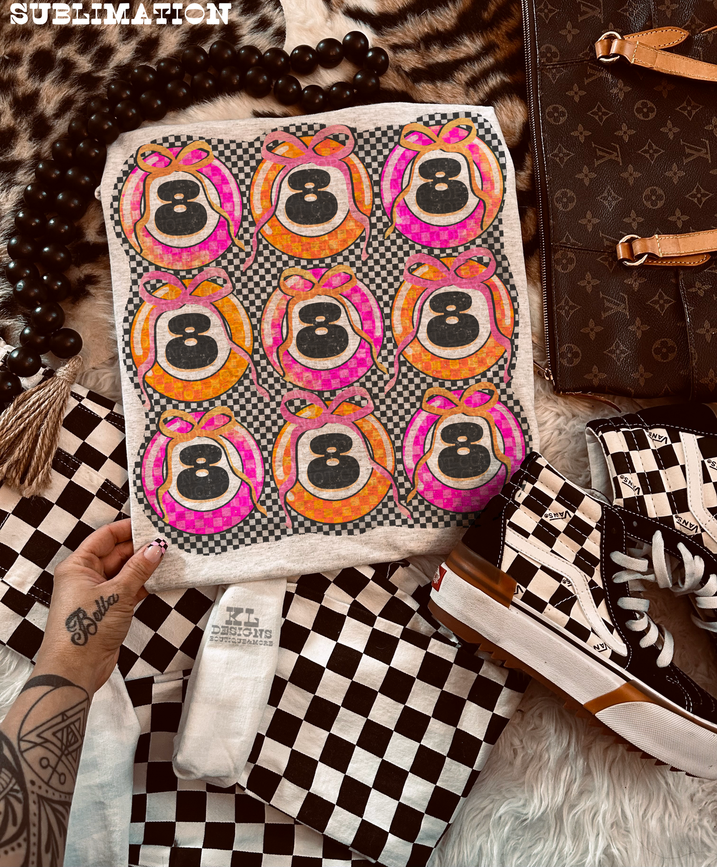 Girly Grunge 8 Balls - Pink/Orange