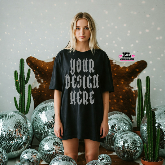 Black Comfort Colors Tee Mock