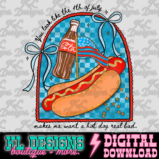 4th Of July Hot Dog Collage | Digital Download