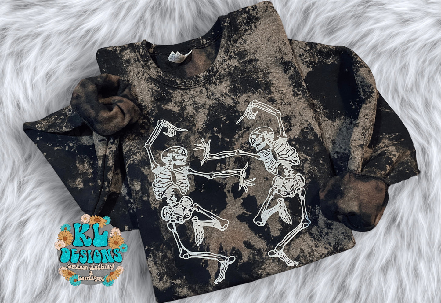 Dancing Skellies Bleached Sweatshirt