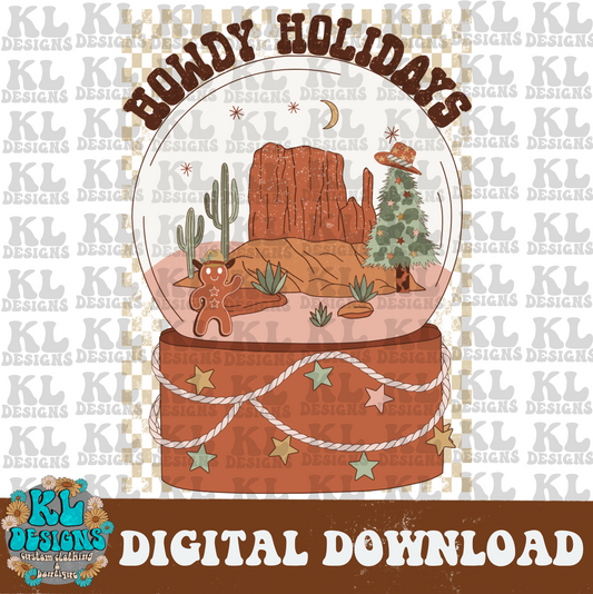 Howdy Holidays Globe | Digital Download