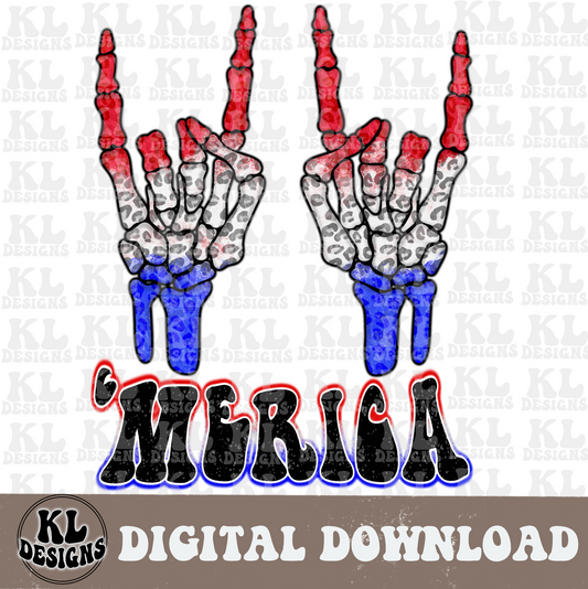 Patriotic Skull Hands | Digital Download
