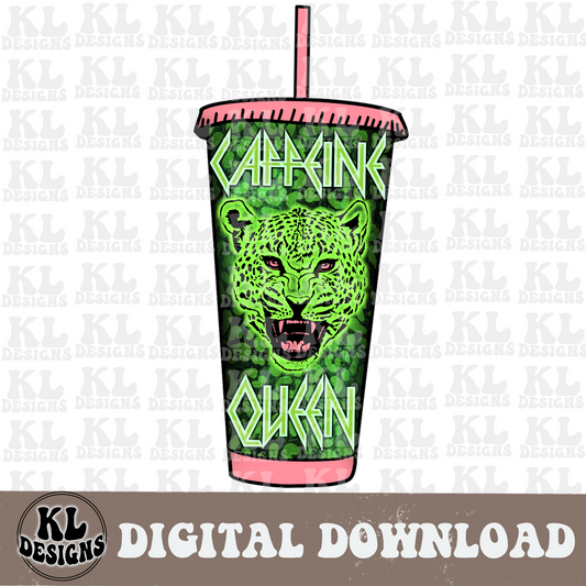 Caffeine Queen | Pink/Green | Digital Download