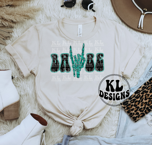 Babe Turquoise Skull Hand | Digital Download